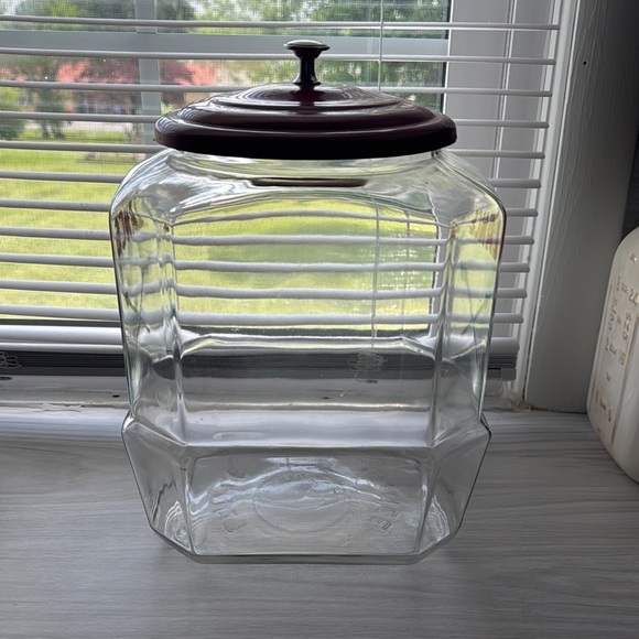 VTG Rare Original Lance 1950’s Clear Glass Counter Display Jar w/Red Metal Lid - Picture 3 of 16
